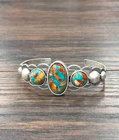Western Gemstone Cuff Bracelet