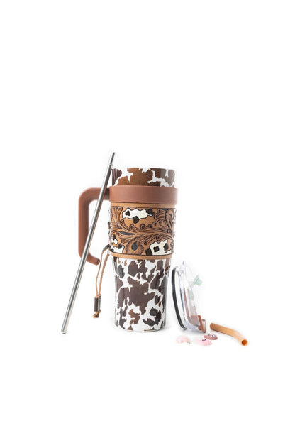 Tumbler In Brown and White