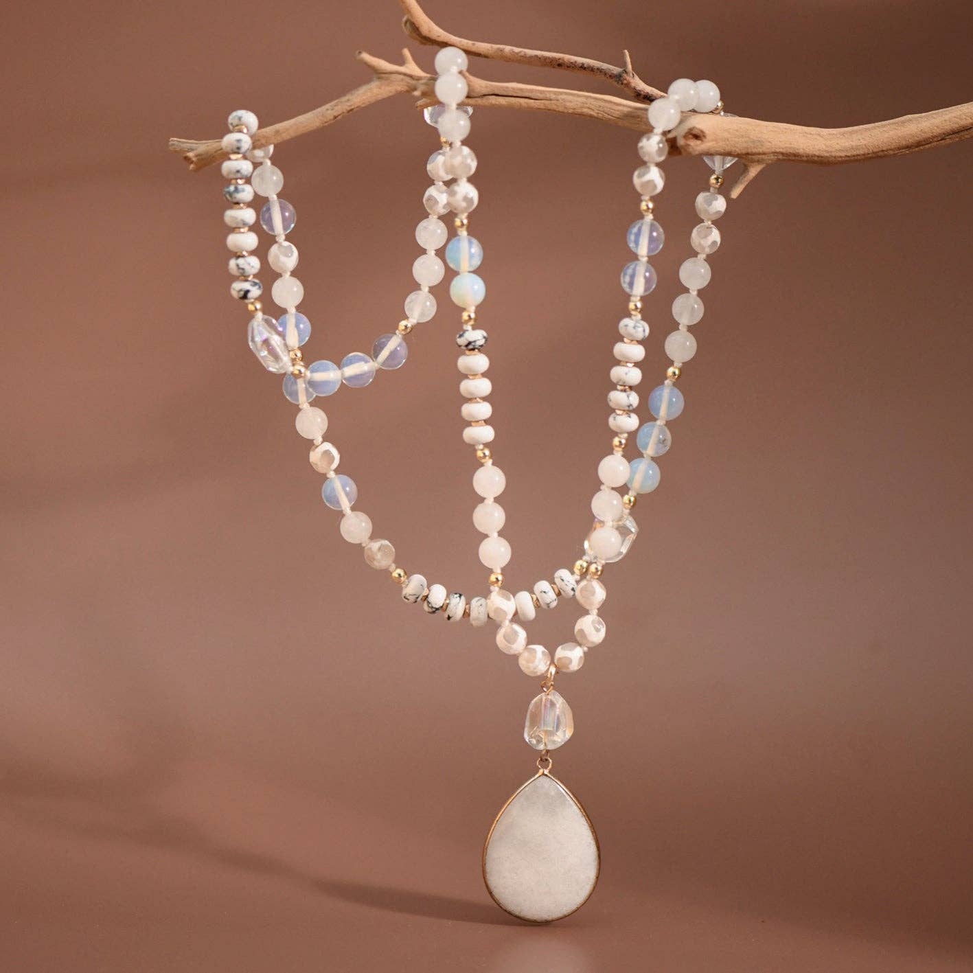 Stone Beaded Long Necklace