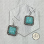 Blue Turquoise Square Earrings