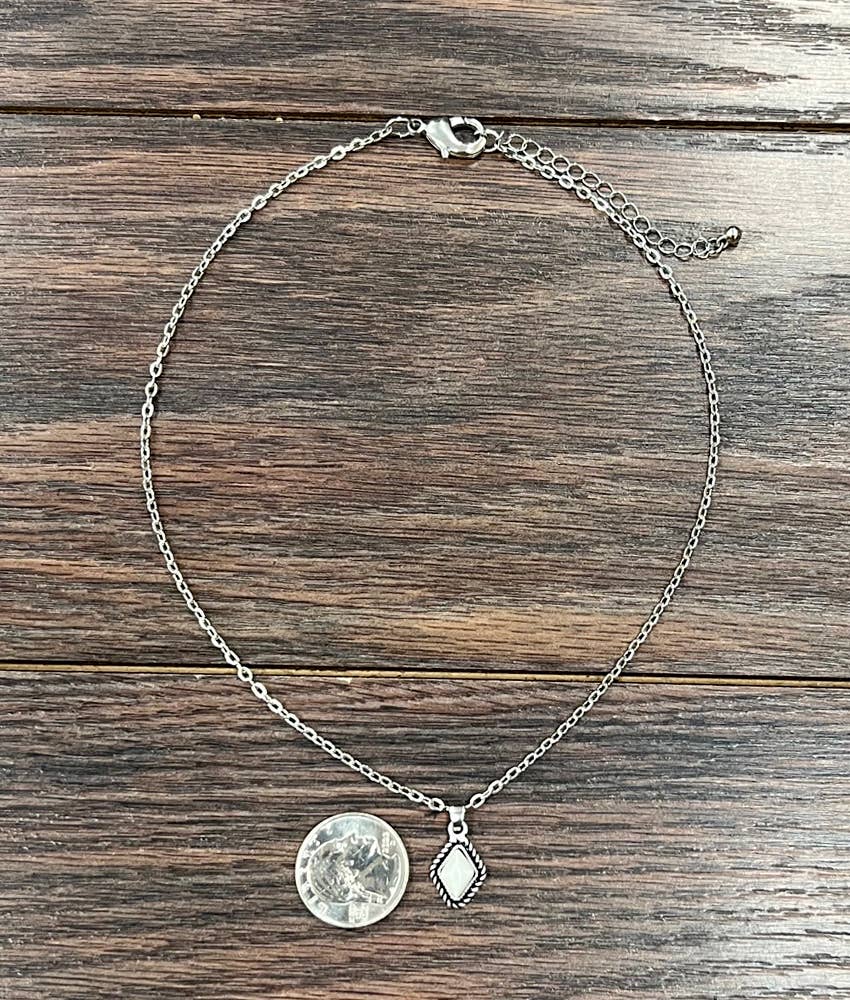 Diamond White Turquoise Necklace