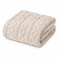 Cable Knit Soft Throw Blanket - Beige