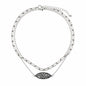 Western Filigree Bar Layered Necklace - Silver