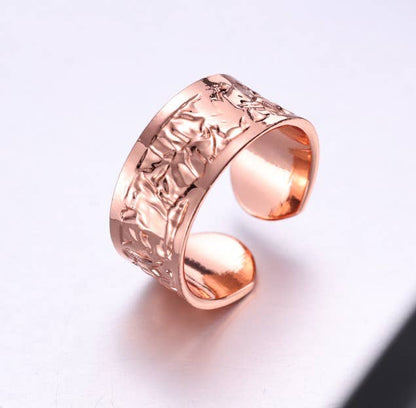 Copper Irregular Hammered Adjustable Copper Ring