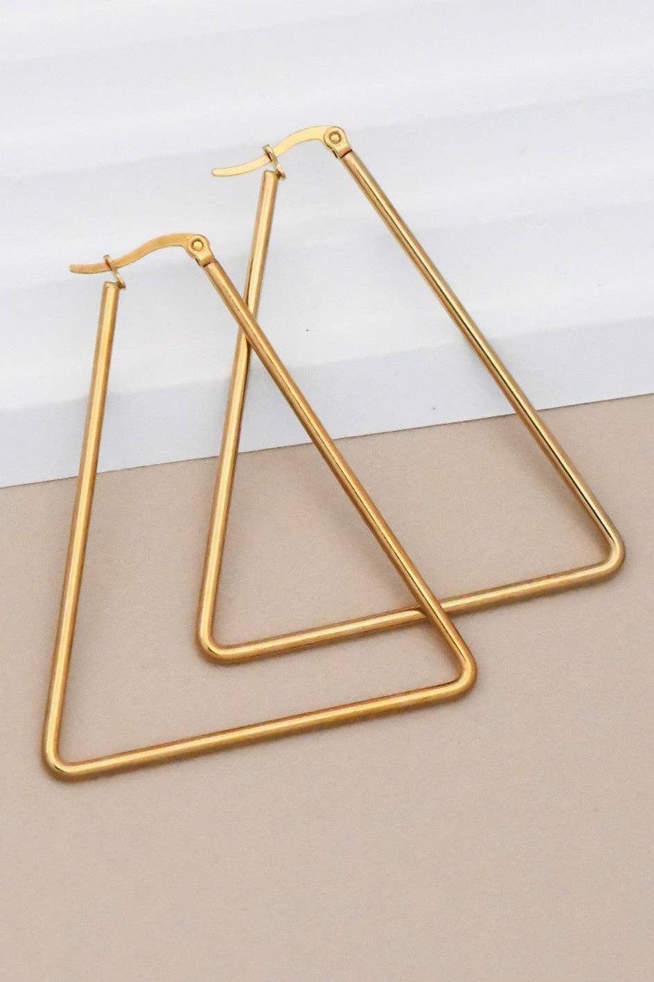 18K Gold Plated Stainless Steel Hoop Earrings