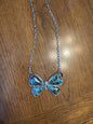 Western Inspired Marble Stone Butterfly Statement Necklace
