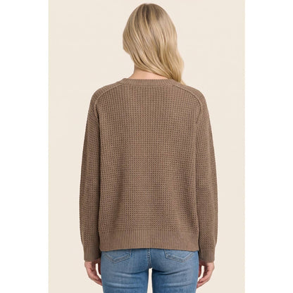 Women's Waffle Textured Sweater