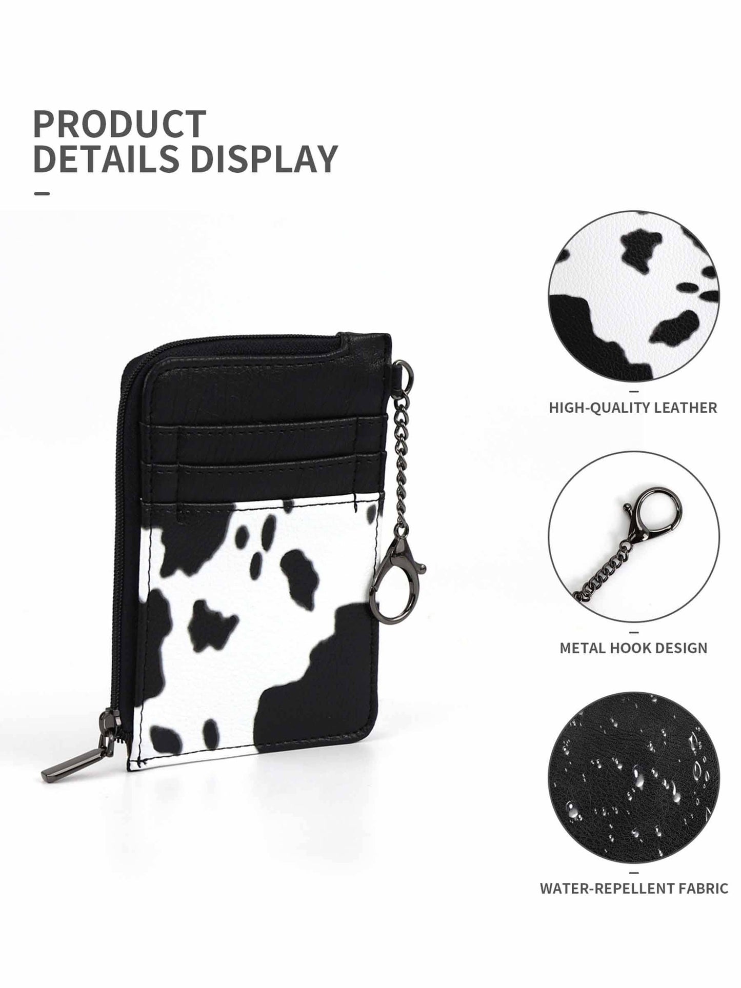 Vintage Cow Wallet - Black