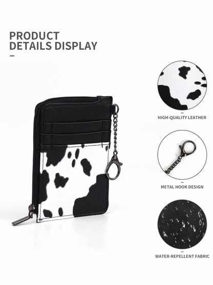 Vintage Cow Wallet - Black
