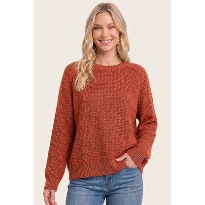 Women's Waffle Textured Sweater