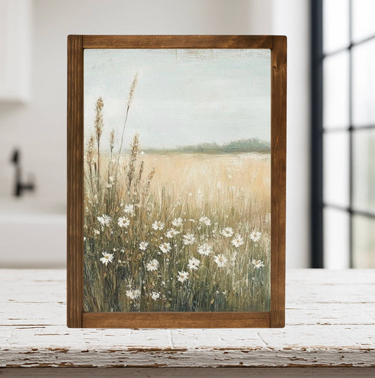 White Wildflowers Framed Print
