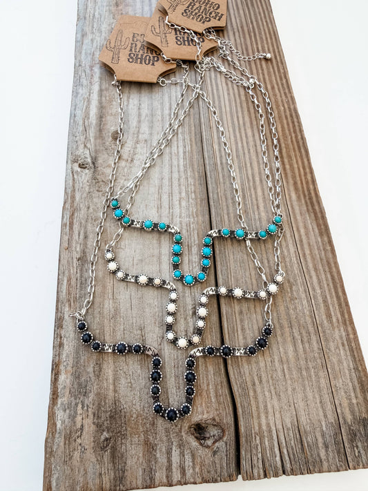 Western SteerHead Stone Necklace