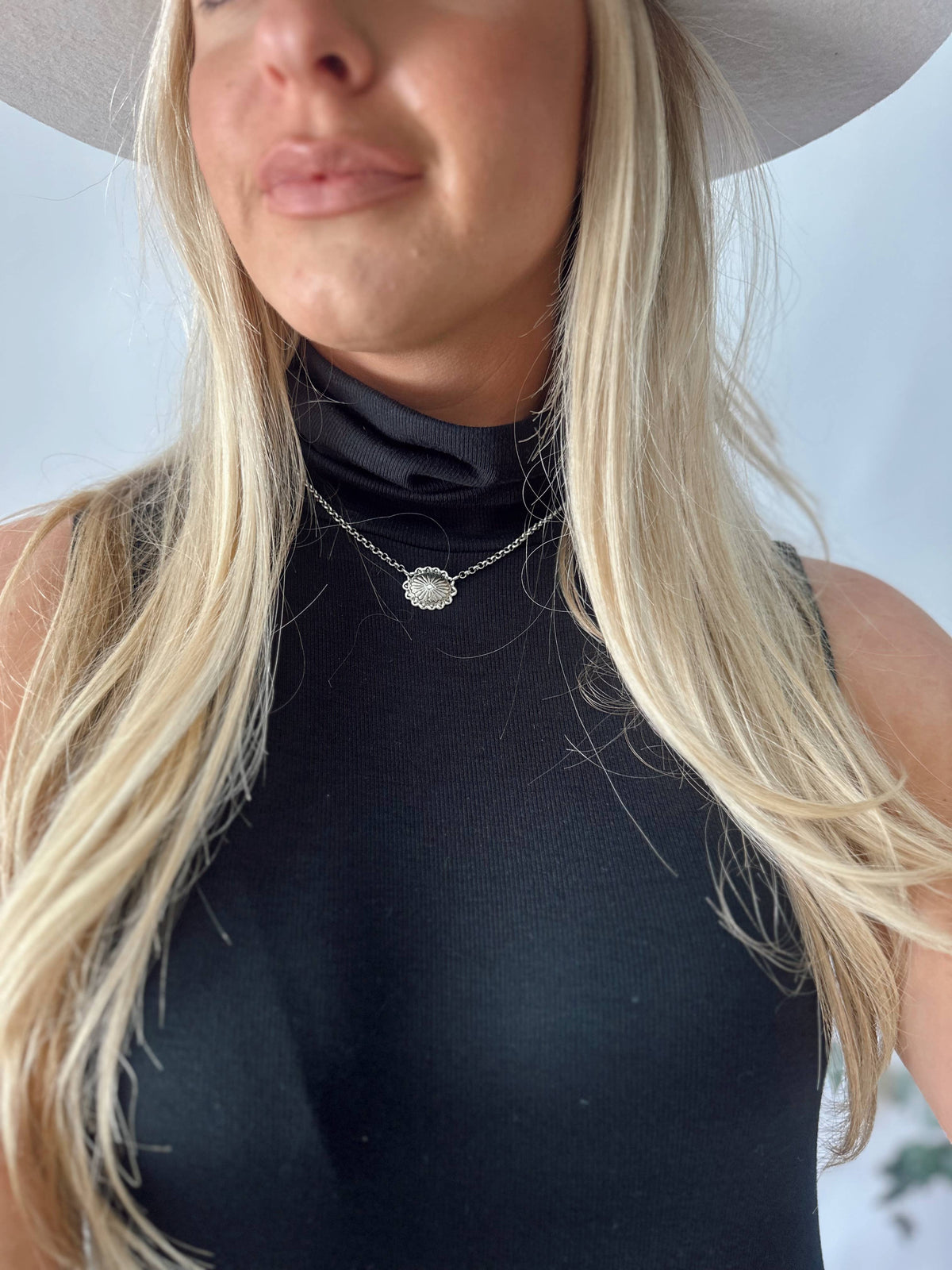 Gold Plated Dainty Concho Necklace