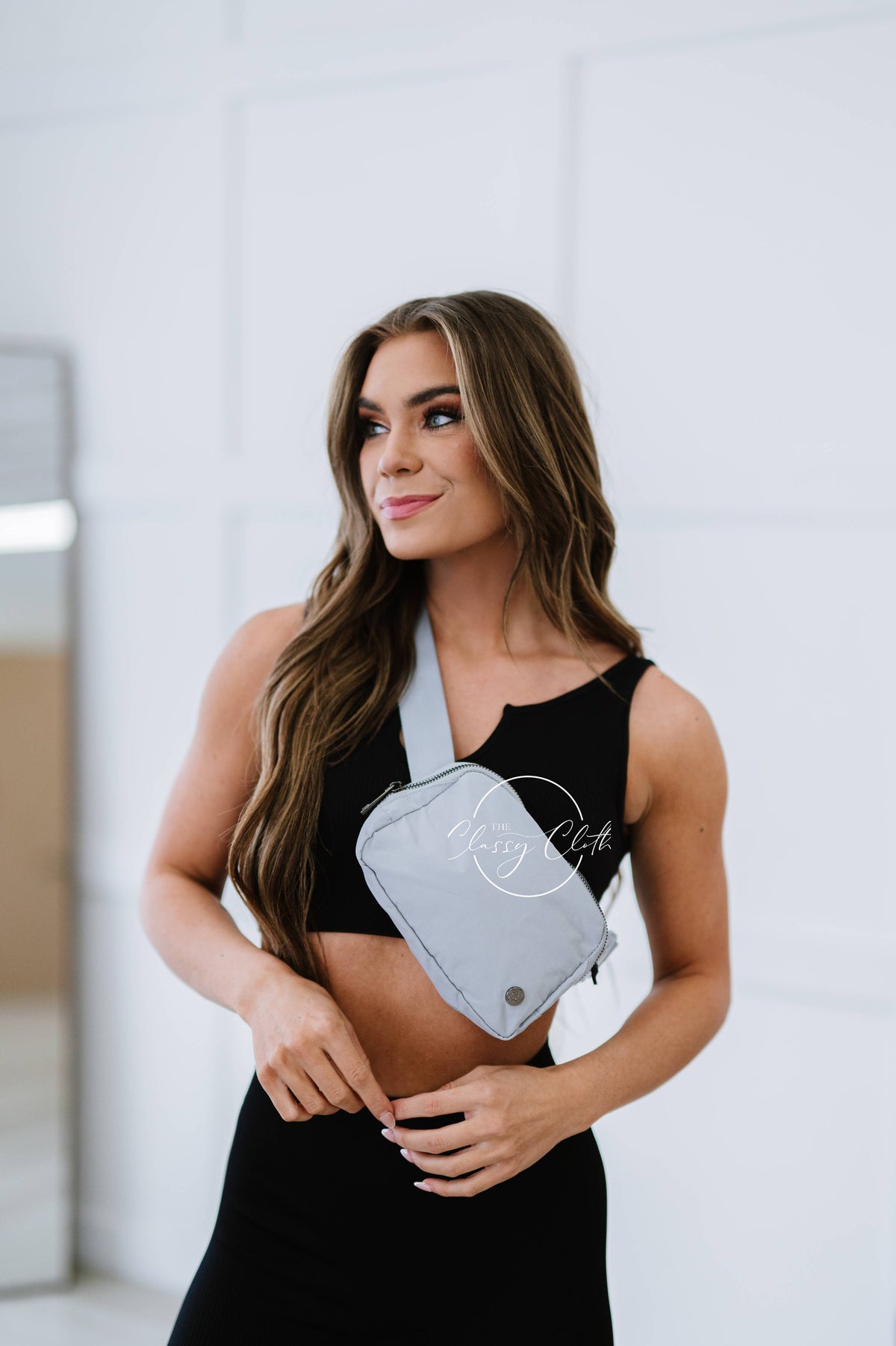 Nylon Belt Bum Bag - Gray