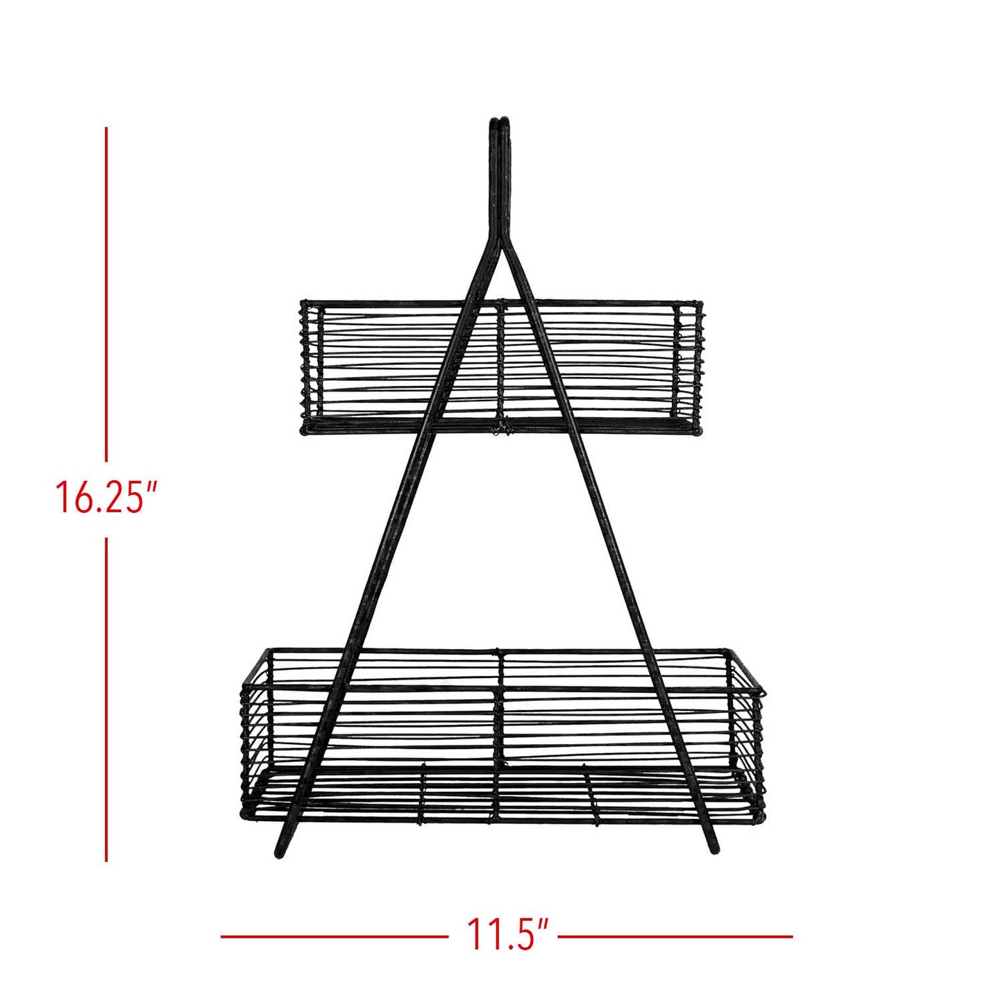 Atticus Two Tiered Wire Baskets Black Kitchen Decor