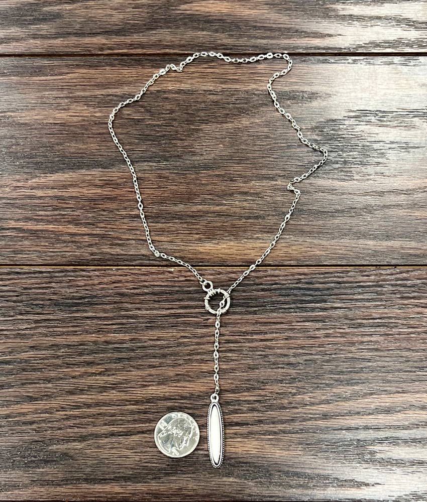Lariat White Turquoise Necklace