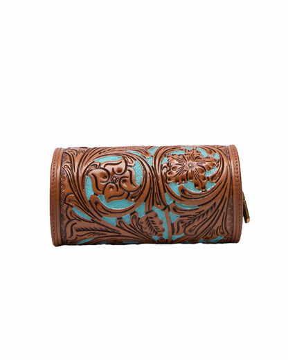 Jewelry Case Hand Tooled Leather - Whiskey & Water