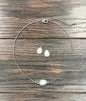 White Drop Turquoise Necklace Earrings Set