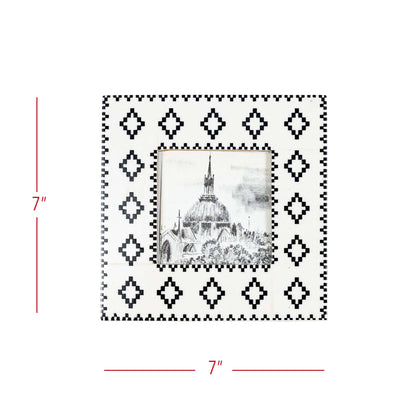 4x4 Photo Western Diamond Picture Frame Black Resin