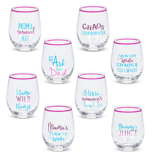 Last Call Witty Mom Stemless Wine Glass