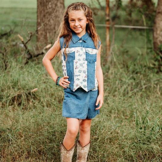 Girl's Shea Baby Retro Cowgirl Skort Set