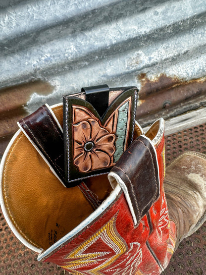 Leather Boot Wallet Cowgirl Rodeo Western Cowboy