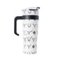 Tooled Western Tumbler in White Stainless Steel