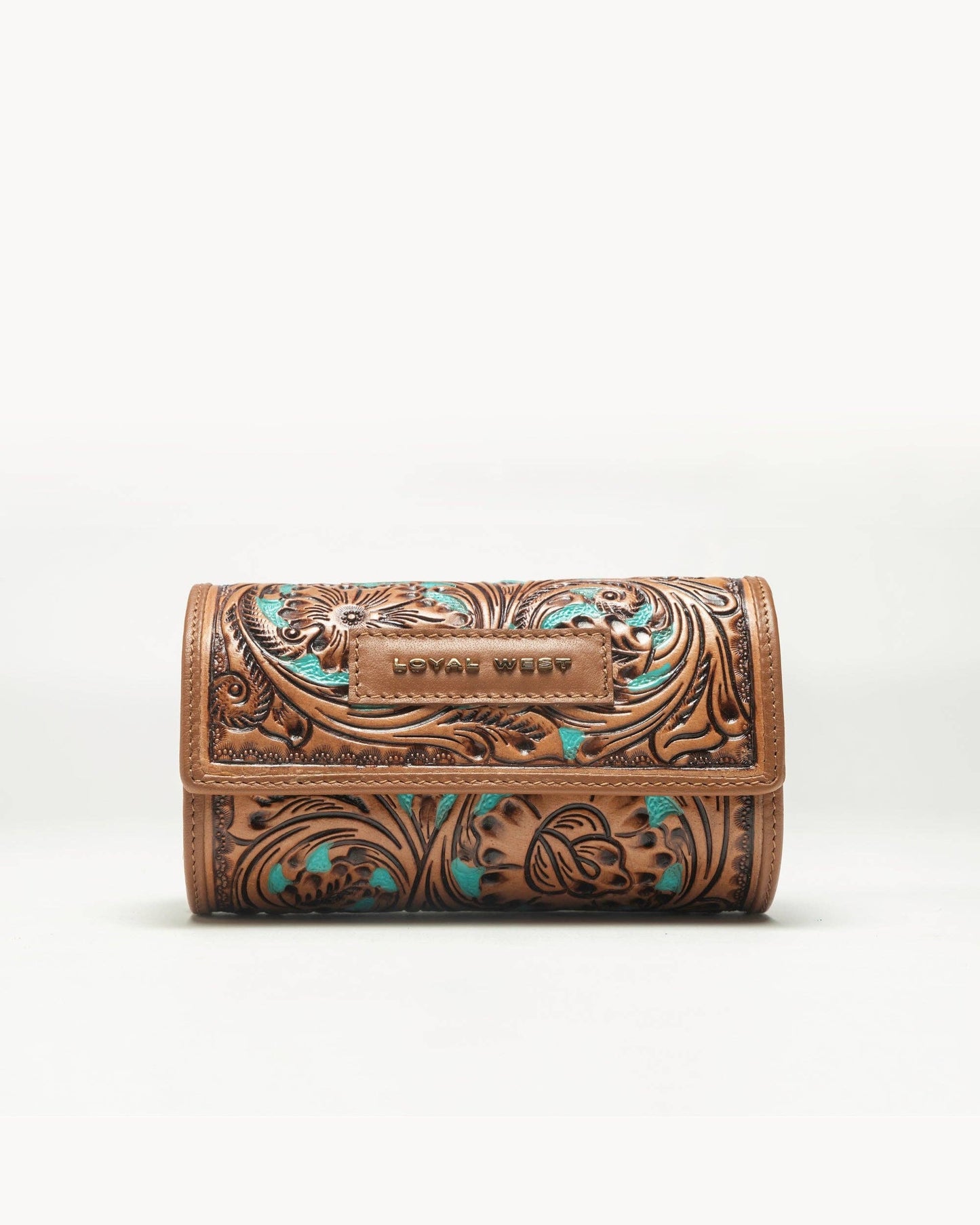Jewelry Case Hand Tooled Leather - Whiskey & Water