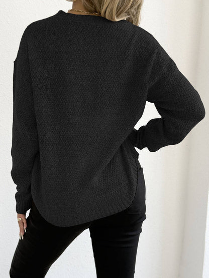 Women's Round Hem Sweater - Black