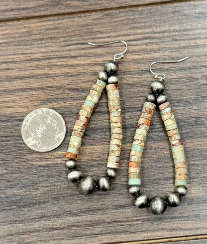 Western Light Green Gemstone Earrings