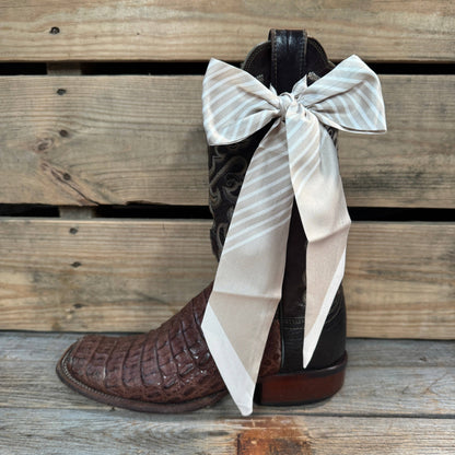 Tan and Cream Skinny Mini Wild Rag Scarf