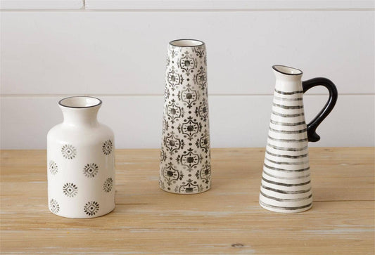 Arabesque And Stripes Bud Vases
