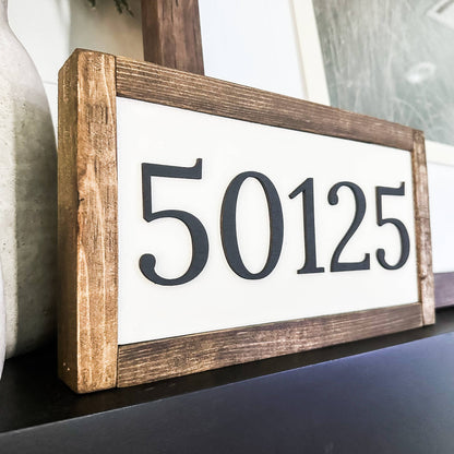 Zip Code/Area Code or House Number Custom 3D Laser Wood Sign