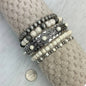 Silver Navajo Pearl Beads and White Turquoise Bracelet Sets