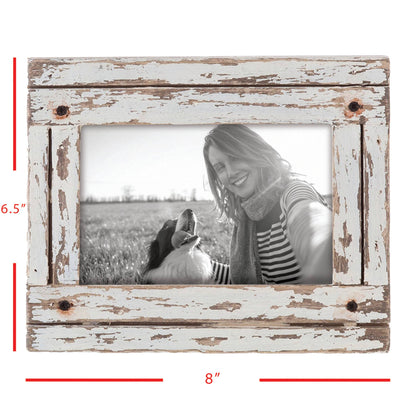 4x6 Photo Rustic Barn Wood White Picture Frame