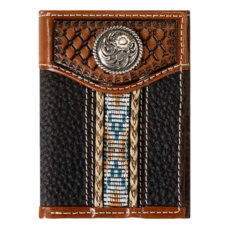 Men's Ariat® Trifold Southwest Woven Inlay Wallet