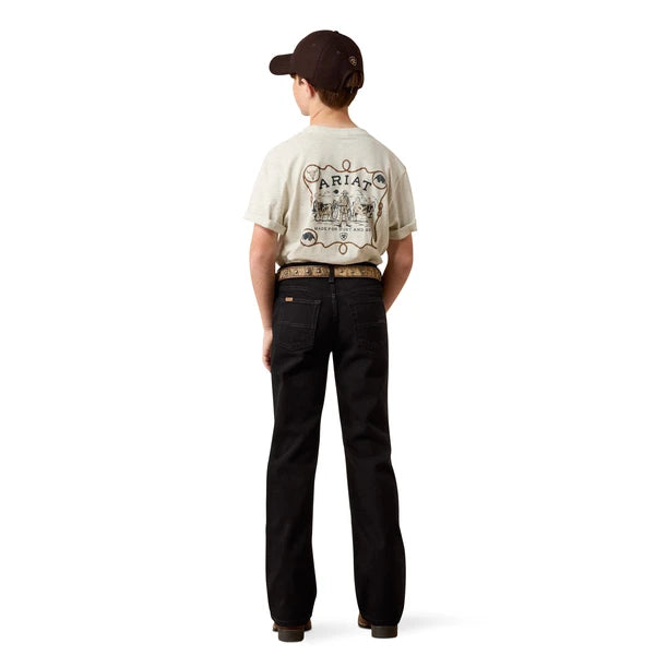 Boy's Ariat B4 Relaxed Hansen Boot Cut Jeans - Black