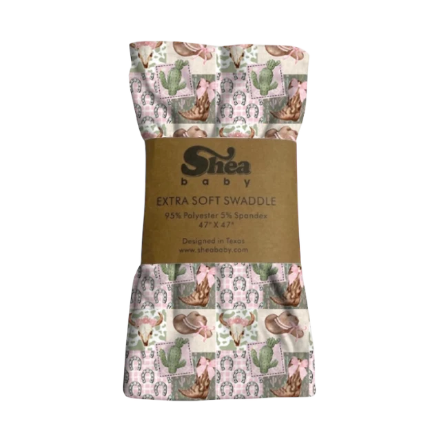 Shea Baby Pink & Green Camo Swaddle