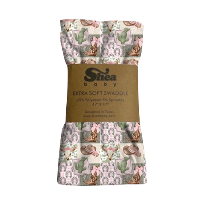 Shea Baby Pink & Green Camo Swaddle