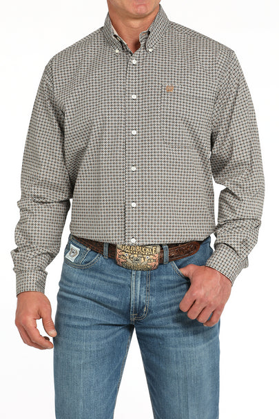 Men's Cinch Brown Geometric Print (Classic Fit)