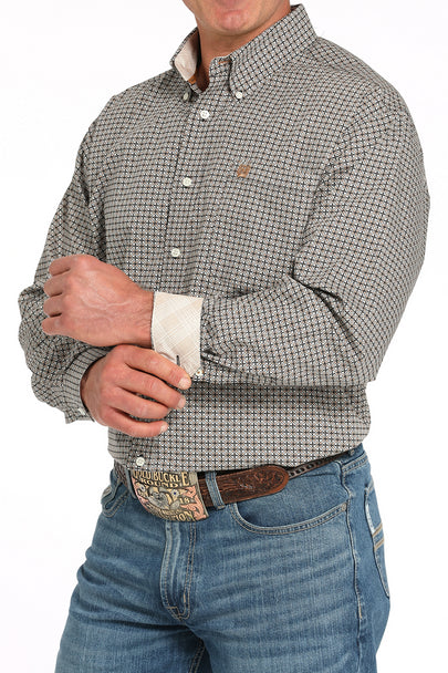 Men's Cinch Brown Geometric Print (Classic Fit)