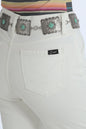 Women's Cruel Denim Quinn White Pin Tuck High Rise Relaxed Fit Straight Jeans