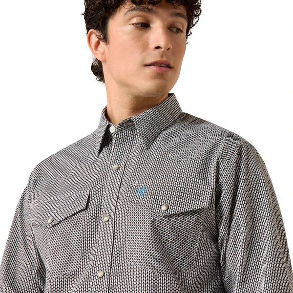 Men's Ariat Fitted Geo Print Snap Shirt