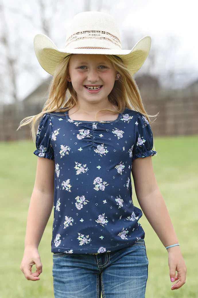Girl's Cruel Girl Navy Floral Top