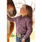 Girl's Cruel Girl Blue Floral Print Snap Shirt