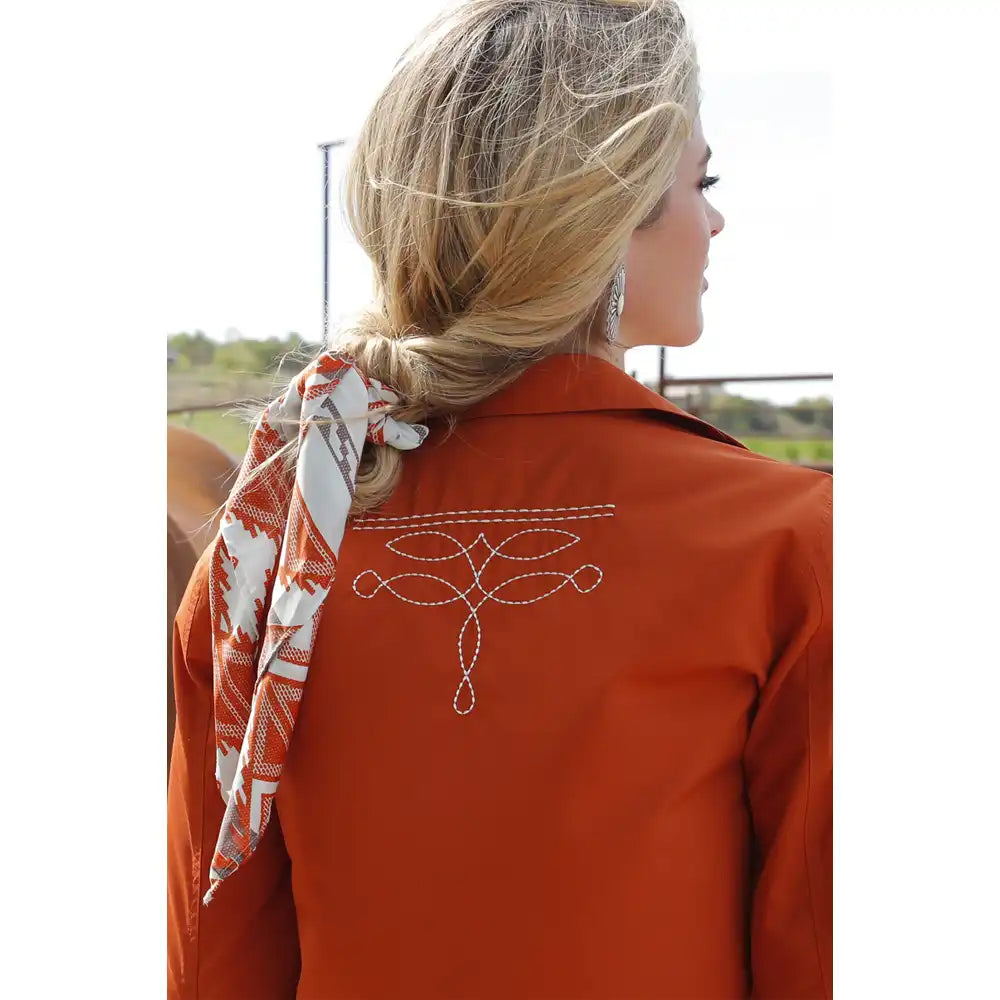 Women's Cruel Denim Rust Western Pearl Snap Shirt