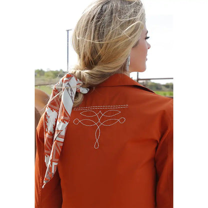 Women's Cruel Denim Rust Western Pearl Snap Shirt