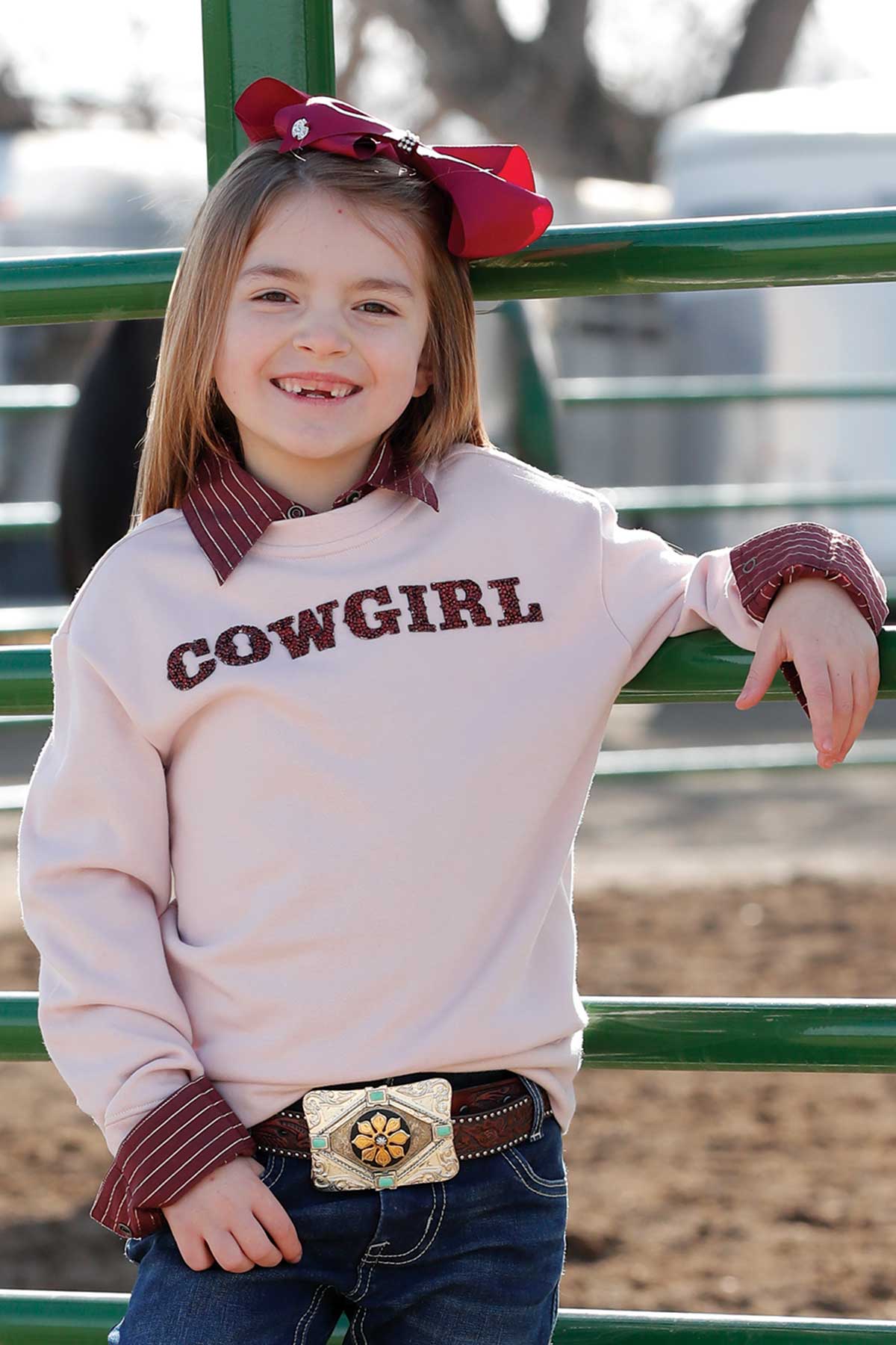 Girl's Cruel Girl Cowgirl Pink Sweatshirt