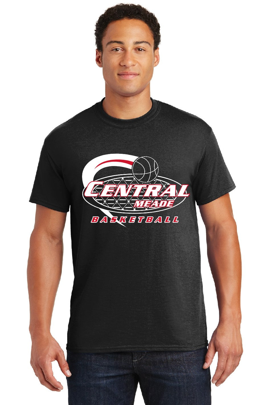 Central Meade Basketball Black Fanfare-White/Red