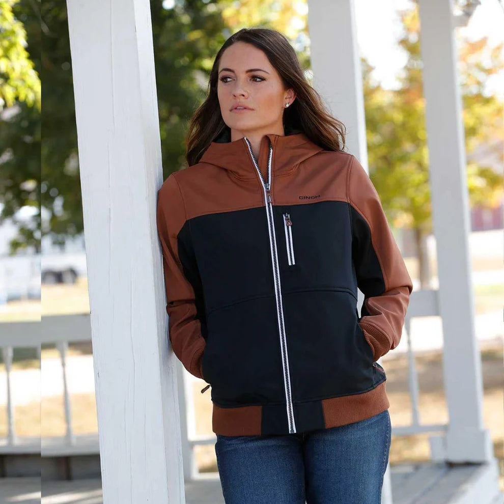 Women's Cinch Brown Color Block Jacket
